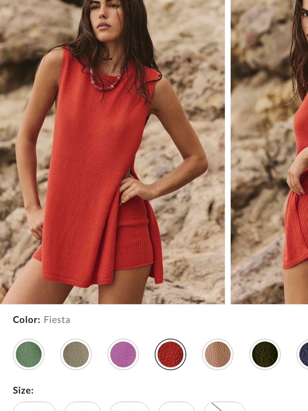 Free People Fiesta Red Orange Miranda Sweater Set